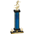 Premium Single Blue Glacier Fourth Place Flag Football Trophy