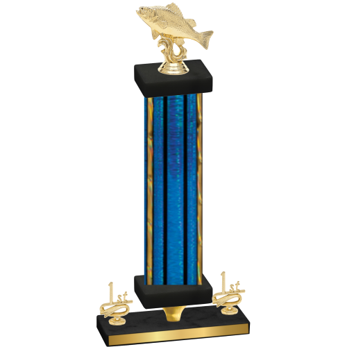 Premium Single Blue Glacier First Place Fishing Trophy
