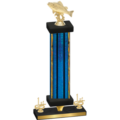 Premium Single Blue Glacier First Place Fishing Trophy