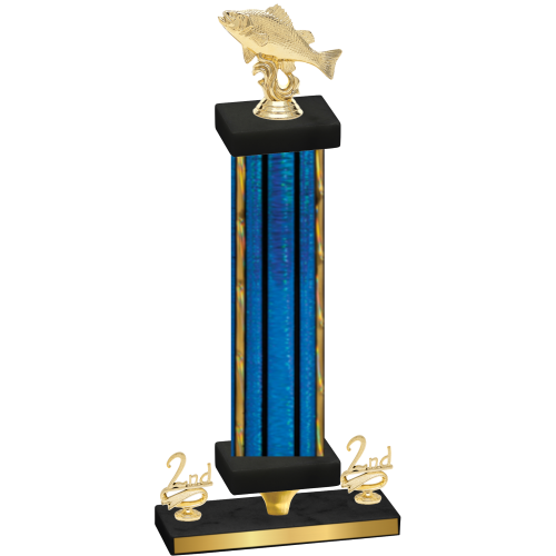 Premium Single Blue Glacier Second Place Fishing Trophy