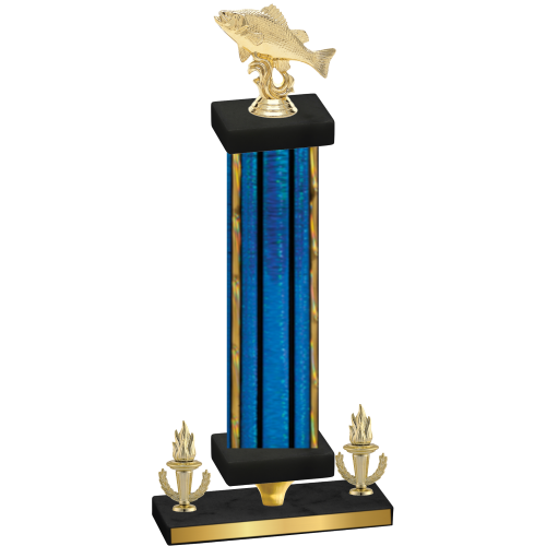 Premium Single Blue Glacier Victory Fishing Trophy