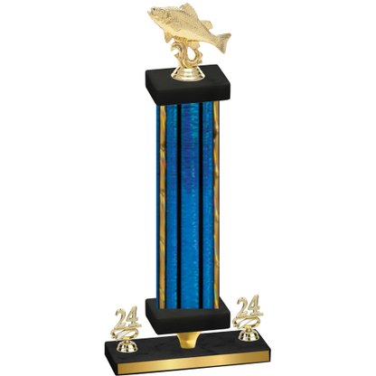 Premium Single Blue Glacier Year Fishing Trophy