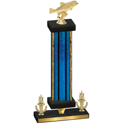 Premium Single Blue Glacier Victory Fishing Trophy