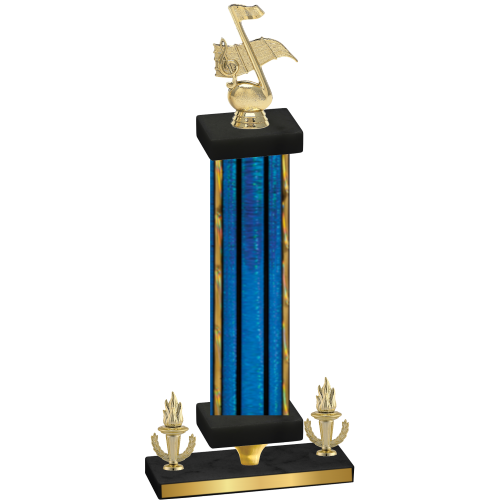 Premium Single Blue Glacier Victory Music Trophy