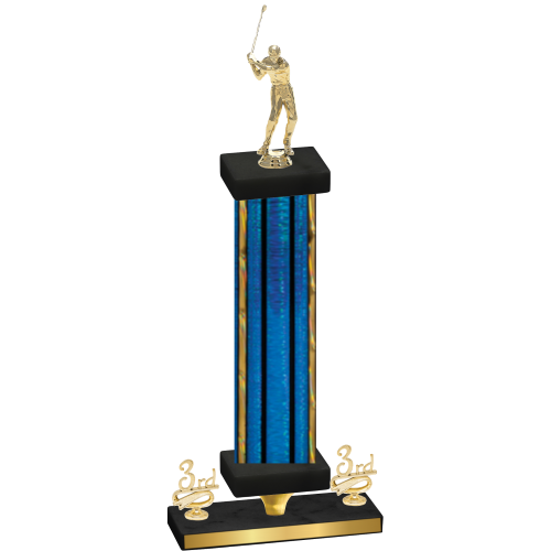 Premium Single Blue Glacier Third Place Golf Trophy