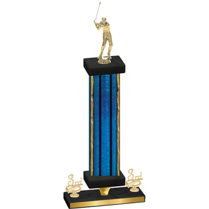 Premium Single Blue Glacier Third Place Golf Trophy