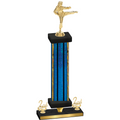 Premium Single Blue Glacier Second Place Karate Trophy