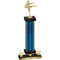 Premium Single Blue Glacier Third Place Karate Trophy