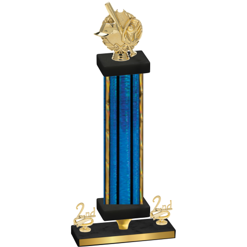 Premium Single Blue Glacier Second Place Baseball Trophy