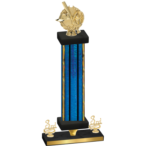 Premium Single Blue Glacier Third Place Baseball Trophy