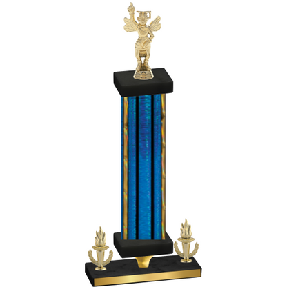 Premium Single Blue Glacier Victory Academics Trophy