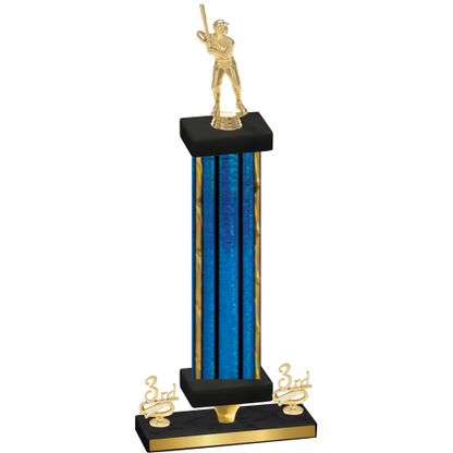 Premium Single Blue Glacier Third Place Baseball Trophy