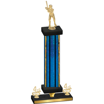 Premium Single Blue Glacier Fourth Place Baseball Trophy