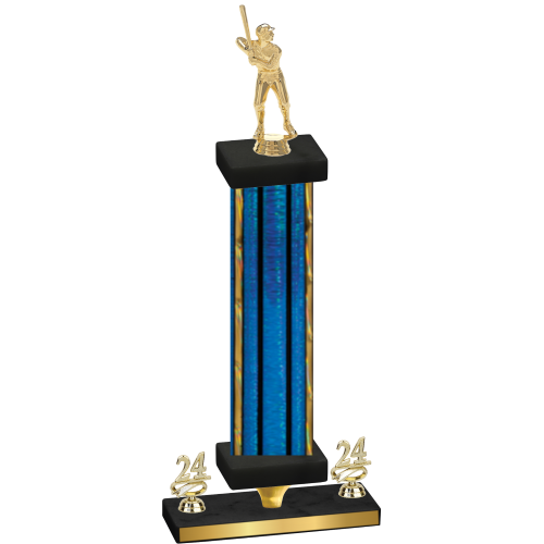 Premium Single Blue Glacier Year Baseball Trophy