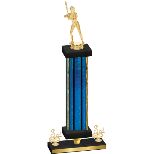 Premium Single Blue Glacier Third Place Softball Trophy