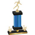 Premium Single Blue Carbon Fiber Third Place Running Trophy
