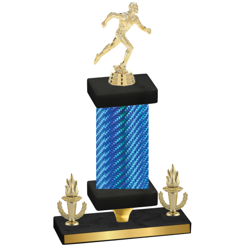 Premium Single Blue Carbon Fiber Victory Running Trophy