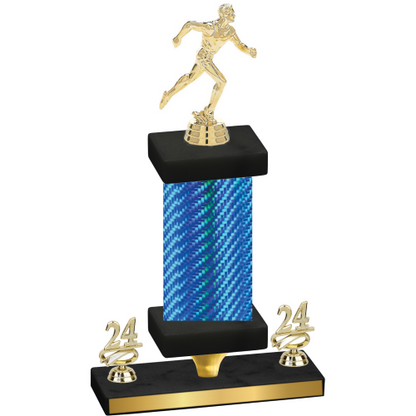 Premium Single Blue Carbon Fiber Year Running Trophy