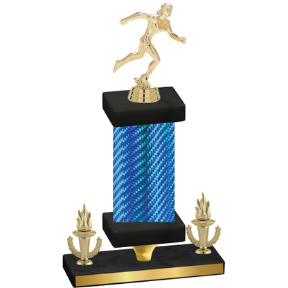 Premium Single Blue Carbon Fiber Victory Running Trophy