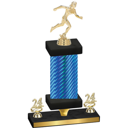 Premium Single Blue Carbon Fiber Year Running Trophy
