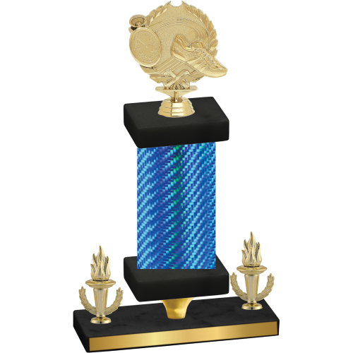 Premium Single Blue Carbon Fiber Victory Running Trophy