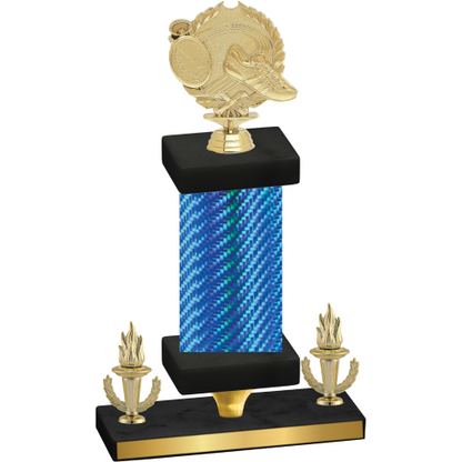 Premium Single Blue Carbon Fiber Victory Running Trophy