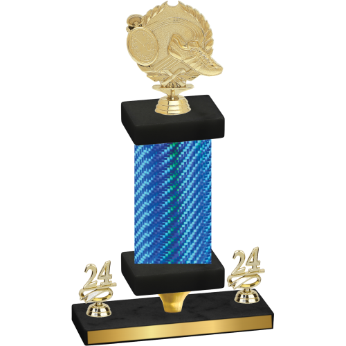 Premium Single Blue Carbon Fiber Year Running Trophy