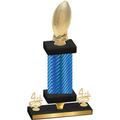 Premium Single Blue Carbon Fiber Fourth Place Football Trophy