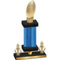 Premium Single Blue Carbon Fiber Victory Football Trophy