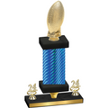 Premium Single Blue Carbon Fiber Year Football Trophy