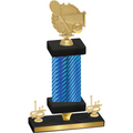 Premium Single Blue Carbon Fiber First Place Tennis Trophy