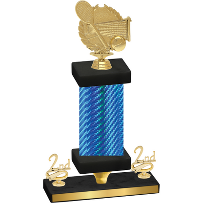 Premium Single Blue Carbon Fiber Second Place Tennis Trophy