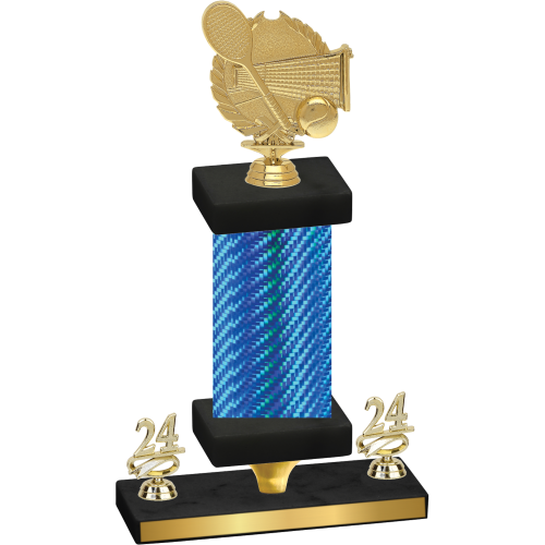 Premium Single Blue Carbon Fiber Year Tennis Trophy
