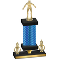 Premium Single Blue Carbon Fiber Victory Wrestling Trophy