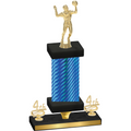 Premium Single Blue Carbon Fiber Fourth Place Volleyball Trophy