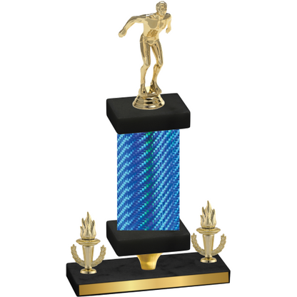 Premium Single Blue Carbon Fiber Victory Swimming Trophy