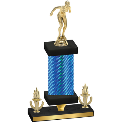 Premium Single Blue Carbon Fiber Victory Tennis Trophy
