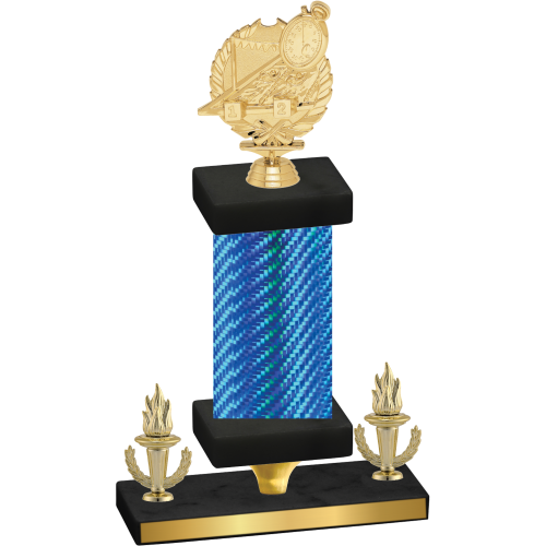 Premium Single Blue Carbon Fiber Victory Swimming Trophy