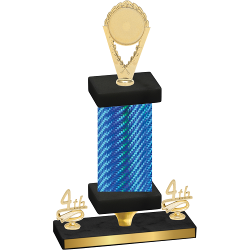 Premium Single Blue Carbon Fiber Fourth Place Insert Trophy