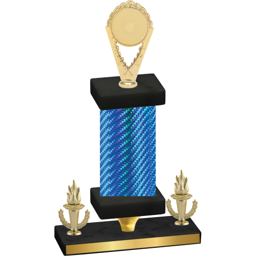 Premium Single Blue Carbon Fiber Victory Insert Trophy