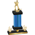 Premium Single Blue Carbon Fiber Fourth Place Hockey Trophy