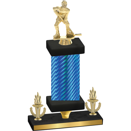 Premium Single Blue Carbon Fiber Victory Hockey Trophy