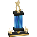 Premium Single Blue Carbon Fiber First Place Hockey Trophy