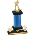 Premium Single Blue Carbon Fiber Fourth Place Hockey Trophy