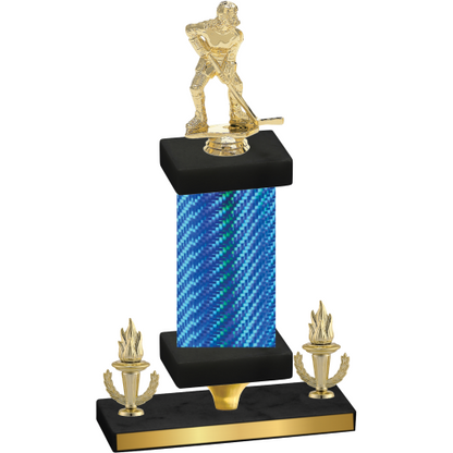 Premium Single Blue Carbon Fiber Victory Hockey Trophy