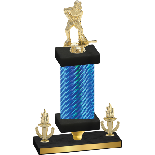 Premium Single Blue Carbon Fiber Victory Hockey Trophy