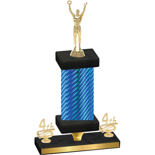 Premium Single Blue Carbon Fiber Fourth Place Victory Trophy