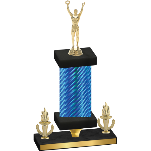 Premium Single Blue Carbon Fiber Victory Victory Trophy