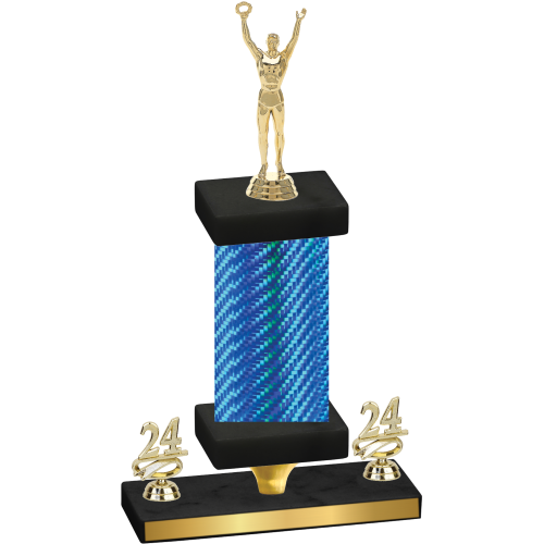 Premium Single Blue Carbon Fiber Year Victory Trophy
