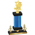 Premium Single Blue Carbon Fiber Victory Pickleball Trophy